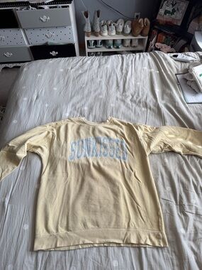 SUNKISSED Distressed Yellow Crewneck Sweatshirt